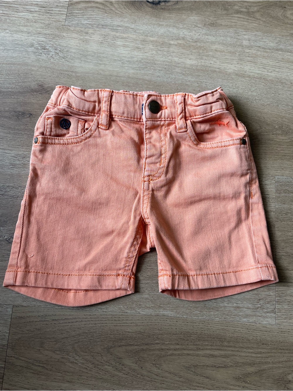 Mayoral Toddler Orange Wash Denim Shorts